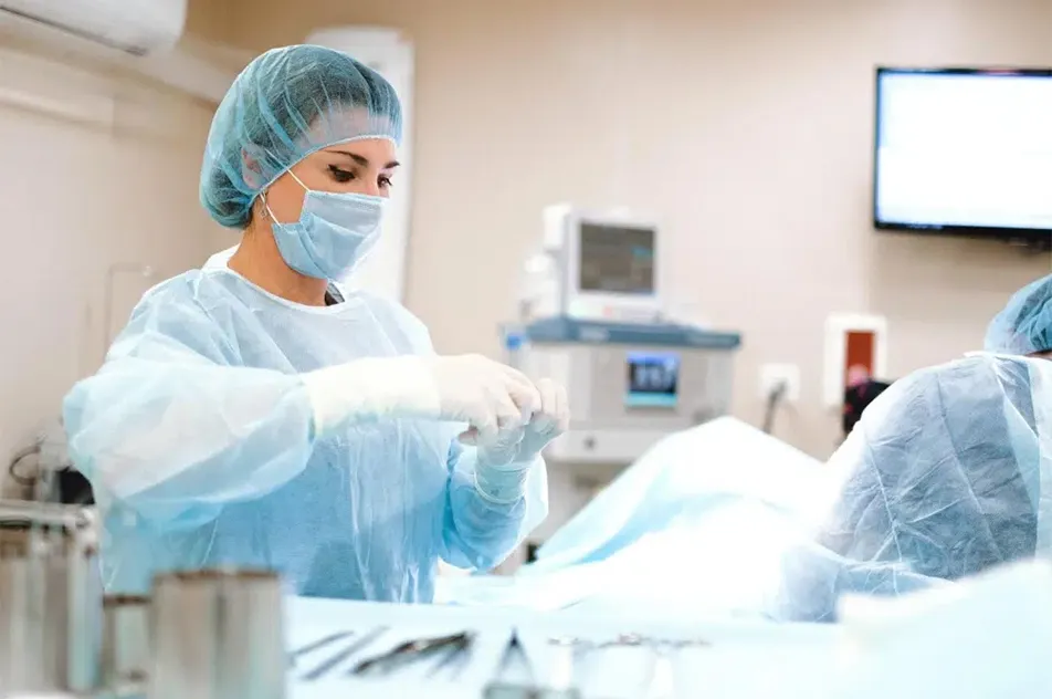 A surgeon in the operation theatre