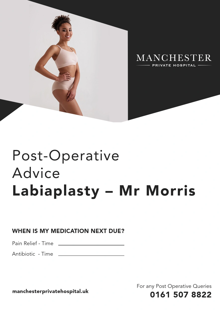 labiaplasty - mr morris post-operative advice