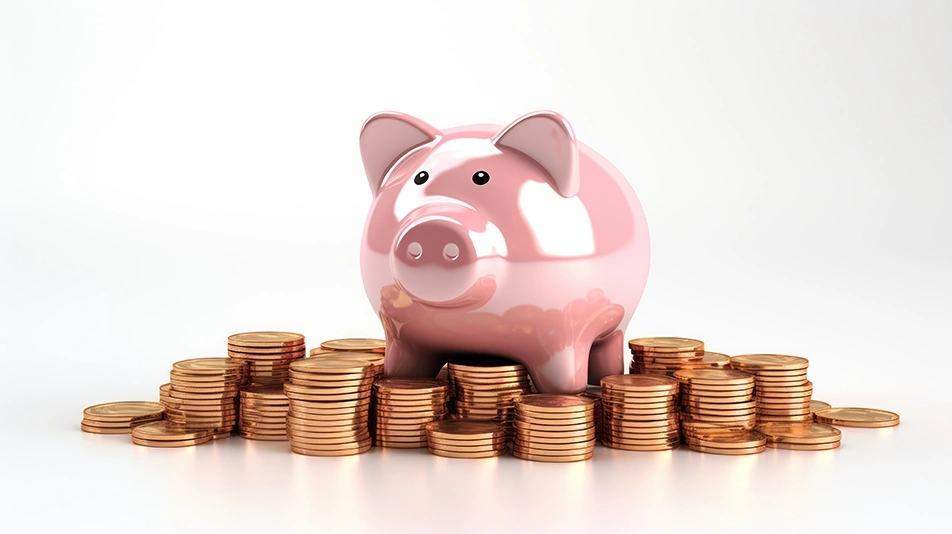 Piggy with coin money savings concept